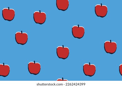 DOODLE FRUIT APPLE SEAMLESS PATTERN VECTOR