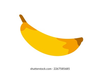 Doodle fruit icon. Hand drawn sticker with tropical banana. Natural dessert with vitamins. Healthy food. Organic Ingredient for Vegans. Cartoon flat vector illustration isolated on white background