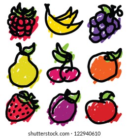 Doodle Fruit Icons
