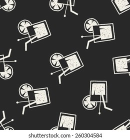 doodle fruit juice seamless pattern background