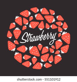 Doodle Fruit on Black Background  : Vector Illustration