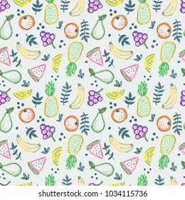 doodle fruit seamless pattern