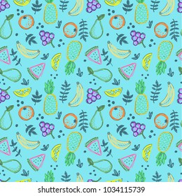 doodle fruit seamless pattern