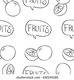Doodle fruit style hand draw collection