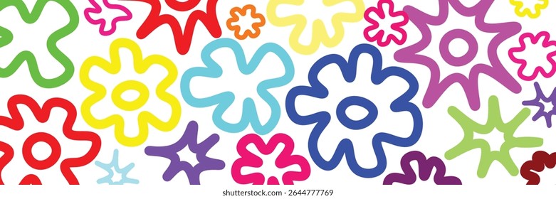 Doodle fun kid backgrounds. Childish cool geometric design useful for fabric