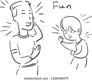 doodle fun man and child - happy father day
