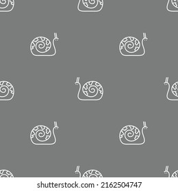 Doodle fun snail isolated on background. Vector seamless pattern. Hand drawn outline illustration. Simple design for textiles, wrapping paper, wallpaper, children's products.
