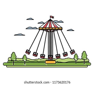 doodle funny mechanical swing chair carnival