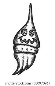 doodle funny paint brush , vector illustration icon
