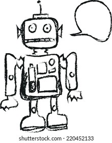 doodle funny robot