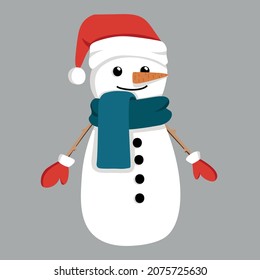 Doodle divertido muñeco de nieve con un patrón de decoración, diseño de cartas, invitaciones