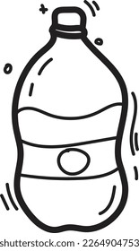 doodle gallon icon outline vector