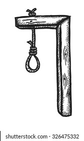 doodle gallows,  vector illustration