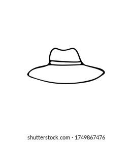 Icono de sombrero de jardinero de perro en vector. Icono de sombrero de jardinero dibujado a mano en vector. Icono de sombrero de perro en vector