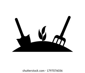 Doodle gardening icon isolated on white. Stencil darden. Vector stock illustration. EPS 10