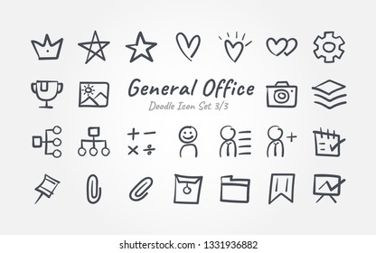 
Colección de iconos de Doodle General Office