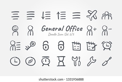 
Doodle General Office icon collection