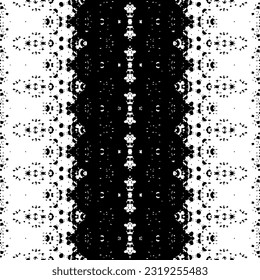 Doodle Geo Dark Batik. Simple Scribble Pattern. Black Color Ethnic Hand Vector. Native Art Doodle Batik. Abstract Native Ink Pattern. Black Colour Ink Scribble Textile. Seamless Dark Tribal Design
