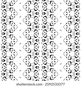 Doodle Geo Dark Batik. Simple Doodle Pattern. Black Color Native Wavy Batik. Ethnic Ink Doodle Vector. Black Colour Art Scribble Texture. Ethnic Design Art Pattern. Abstract Ink Tribal Vector
