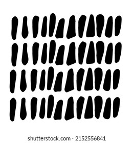 Doodle geometric shape and textile illustration vector. Black color on white background. Hand painted grange elements