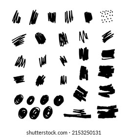 Doodle geometric shape and textile illustration vector. Black color on white background. Hand painted grange elements