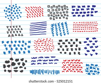 Doodle geometric shape and textile illustration vector