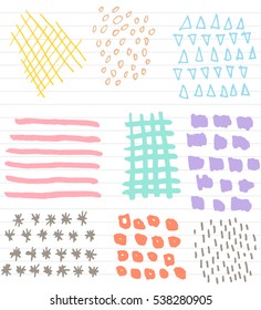Doodle geometric shape and textile illustration vector