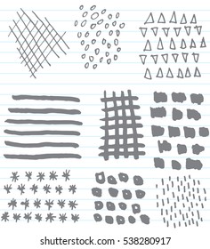 Doodle geometric shape and textile illustration vector