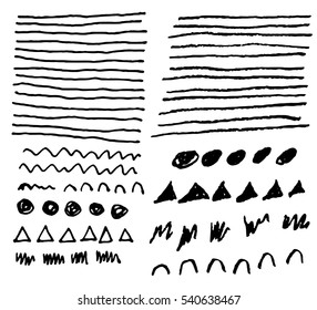 Doodle geometric shape and textile illustration vector