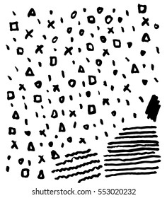 Doodle geometric shape and textile illustration vector