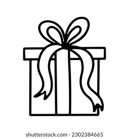 doodle of gift , simple drawing of gift