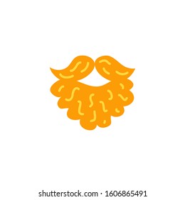 Doodle ginger beard icon isolated on white background.