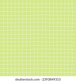 Doodle Gingham Check Plaid Vector Pattern. Vertical and horizontal hand drawn crossing colored stripes. Chequered geometrical background. Cottagecore Homestead Farmhouse Print