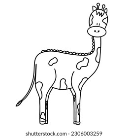 doodle of giraffe, simple drawing of giraffe,  vector of giraffe , giraffe hand drawing