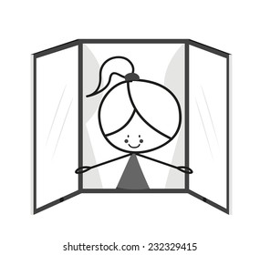 Doodle the girl open the window