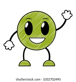 doodle glad emoji expression with arms and legs