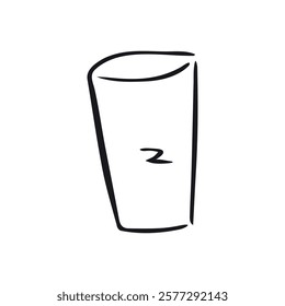 Doodle Glass Icon, line hand drawn fresh drink symbol vector design. Great for mobile app, web, banner, etc