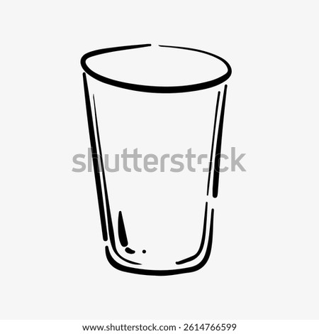 Doodle of a glass. A simple and creative illustration, perfect for drinkware branding, beverage designs, glass-related creative projects, and food or drink menus.