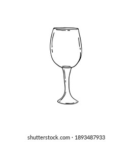 Doodle glasses for the bar. Hand-drawn illustrations. Glass objects