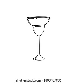 Doodle-Brille für die Bar. Handgezeichnete Illustrationen. Glasobjekte