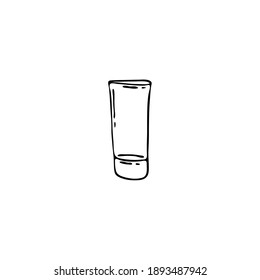 Doodle glasses for the bar. Hand-drawn illustrations. Glass objects