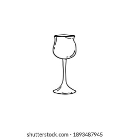 Doodle glasses for the bar. Hand-drawn illustrations. Glass objects