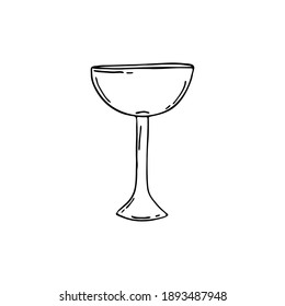 Doodle glasses for the bar. Hand-drawn illustrations. Glass objects
