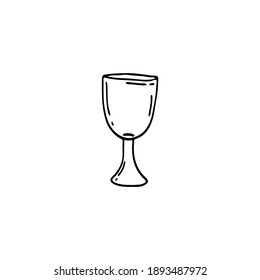 Doodle glasses for the bar. Hand-drawn illustrations. Glass objects