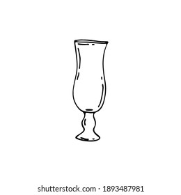 Doodle glasses for the bar. Hand-drawn illustrations. Glass objects