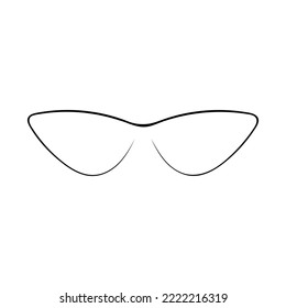 Doodle glasses. Front view of glasses minimalist black linear sketch isolated on white background. Vector illustration