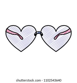 doodle glasses object with heart frame style