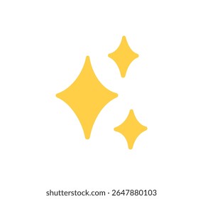 Ícone de estrela cintilante cintilante com brilho. Símbolo de explosão de estrela de brilho desenhado à mão amarela. Esboço piscando mágico. Ícone de forma de faísca de garatuja. Ilustração vetorial sobre fundo branco.