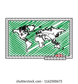 doodle global map with locations symbols destinations