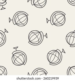 doodle globe seamless pattern background